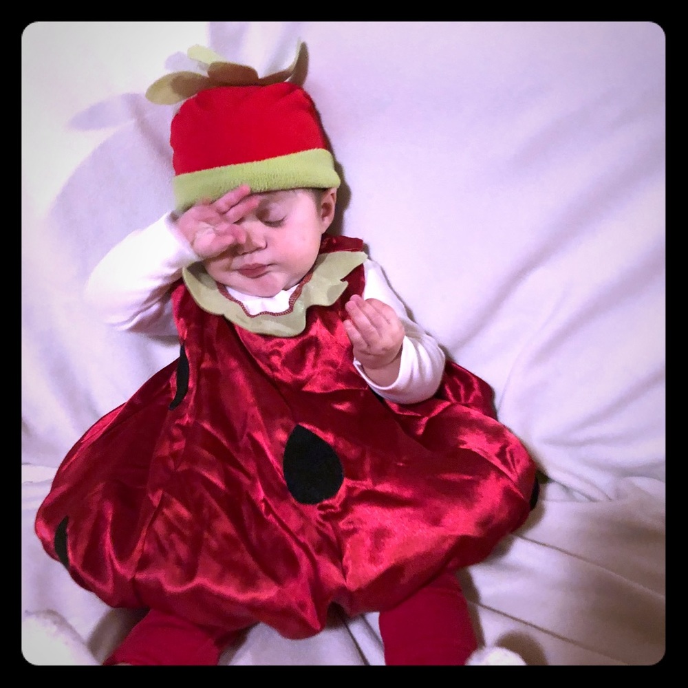 Adorable strawberry baby costume